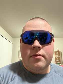 Clear with Sky Blue Mirror Zunnies - Wrap-Around Shield Sunglasses